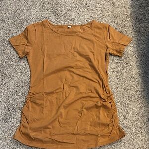 Brown Short Sleeve Maternity Women's Tee
